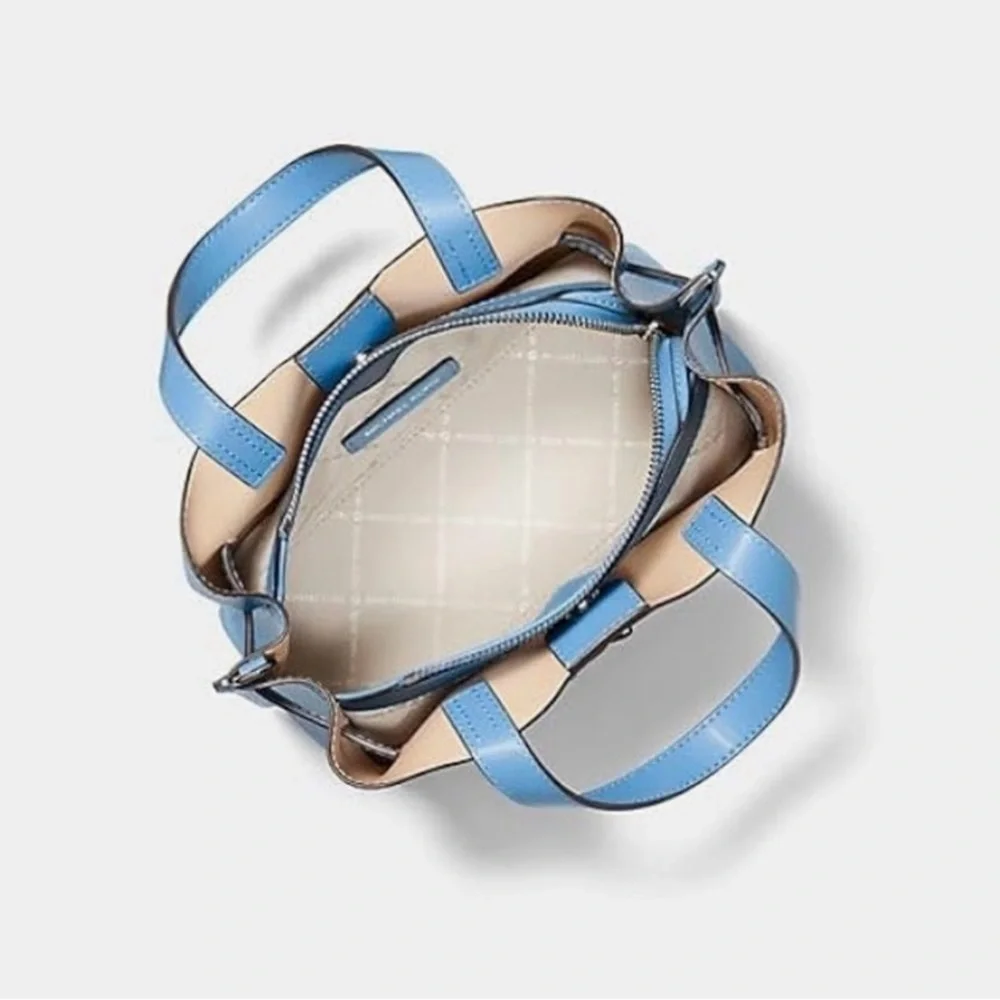 MICHAEL KORS Emilia Small Leather Satchel Crossbody NWT South Pacific Blue - Picture 9 of 10